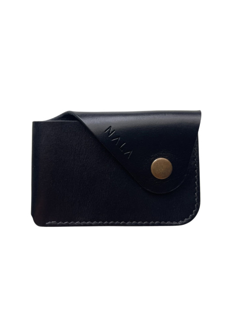 Cardholder - etui na karty, kolekcja "Katowice", kolor czarny - złoto, skóra naturalna Cardholder - etui na karty, kolekcja "Katowice", kolor czarny - złoto, skóra naturalna
