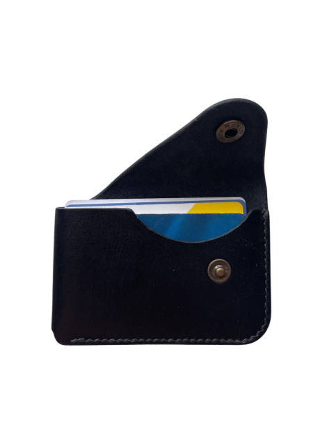 Cardholder - etui na karty, kolekcja "Katowice", kolor czarny - złoto, skóra naturalna Cardholder - etui na karty, kolekcja "Katowice", kolor czarny - złoto, skóra naturalna