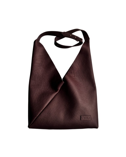 Torebka miękka ‚Origami’ duża, kolor czekoladowy brąz, skóra naturalna