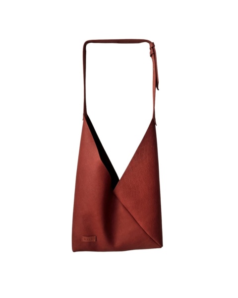 Torebka miękka ‚Origami’ duża, kolor terakota, skóra naturalna