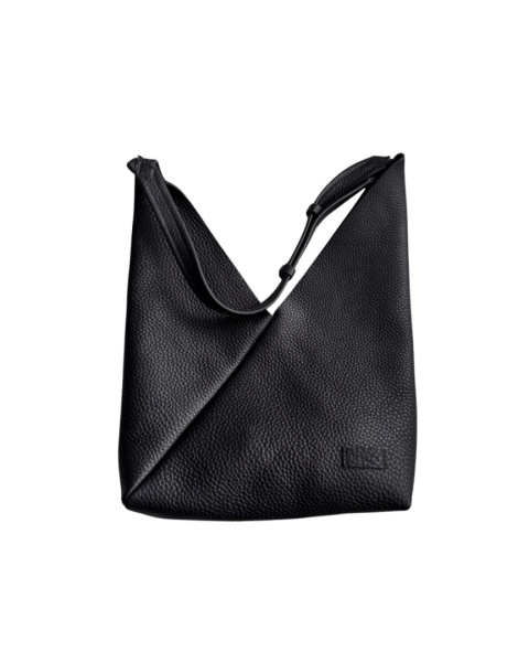 Torebka miękka ‚Origami’ duża, kolor czarny, skóra naturalna