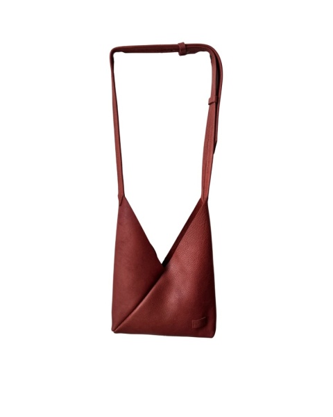 Torebka miękka ‚Origami’ mała, kolor terakota, skóra naturalna